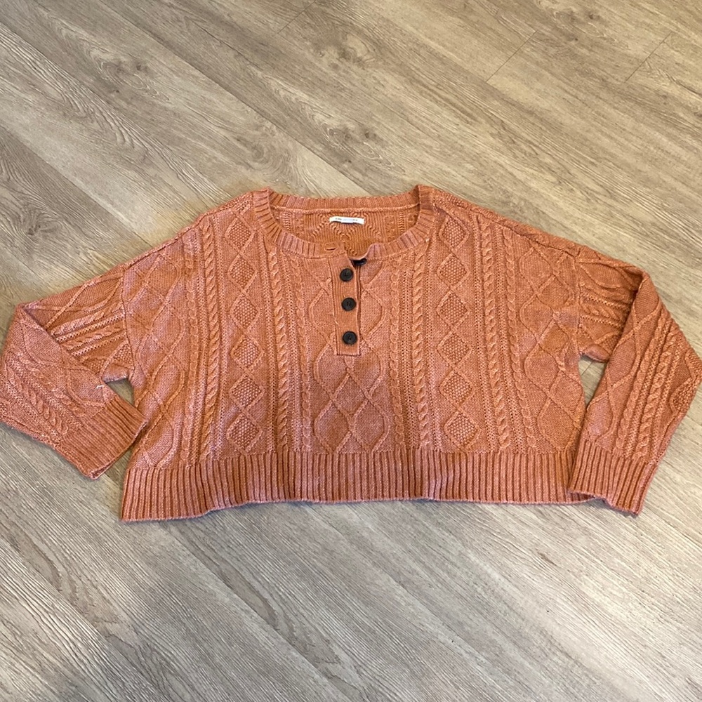 American eagle over sized crop sweater